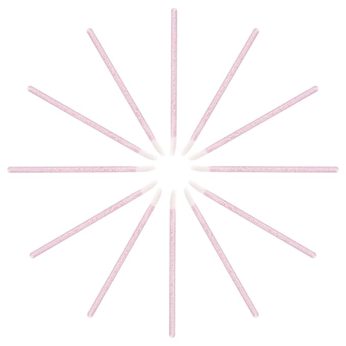 200 Pieces Lip Brush Lint Free Applicators Crystal Lipstick Disposable Applicators Lip Wands Lip Gloss Brushes - Pink