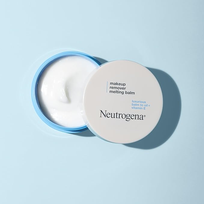 Neutrogena Makeup Remover Melting Balm with Vitamin E, Nourishing and Gentle on Skin, Works on Lips, Face, and Eyes, Solid to Oil for Quick Removal, Fragrance-Free, Travel-Friendly, 2 oz