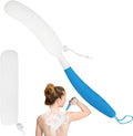 Back Scrubber for Shower, 15.35" Long Handle Shower Brush for Body, Back Brush for Shower for Men Women, Long Handled Bath Sponge for Deep Clean, Exfoliating, Anti-Slip Curve Handled Back Scrubber