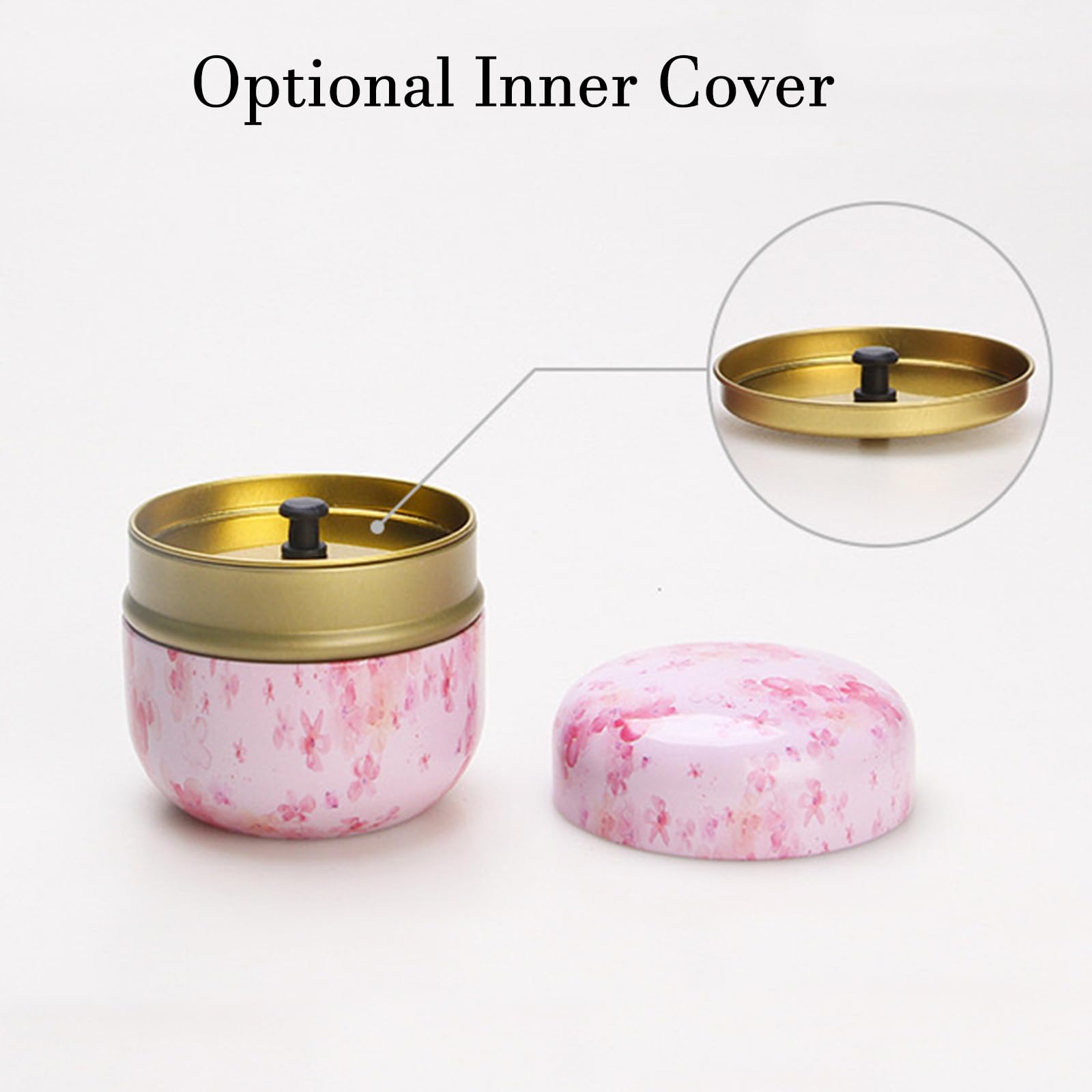 Qopoto Body Powder Puff and Container for Dusting Powder, Women Powder Puff and Powder Case for Bath and Travel (Sakura)