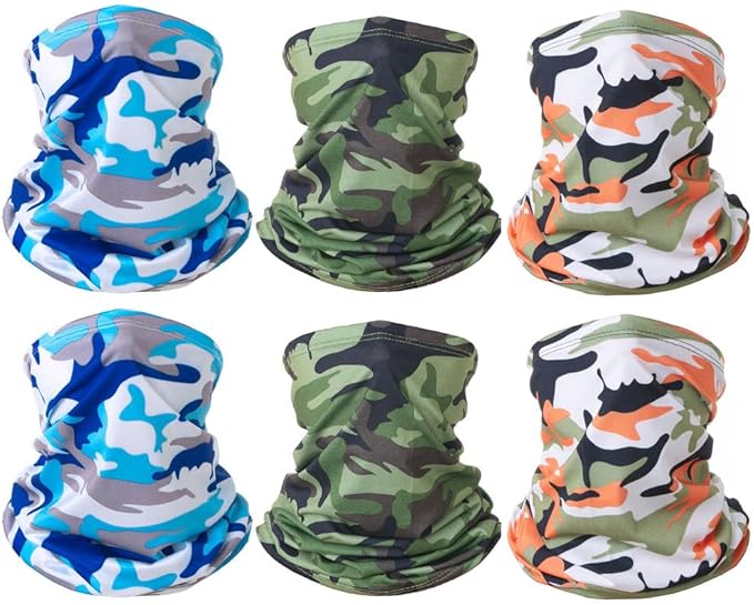 6 Pieces Summer Face Cover Scarf Mens Neck Gaiter For Men Women UV Protection Face Breathable Sun Protection Cycling Running