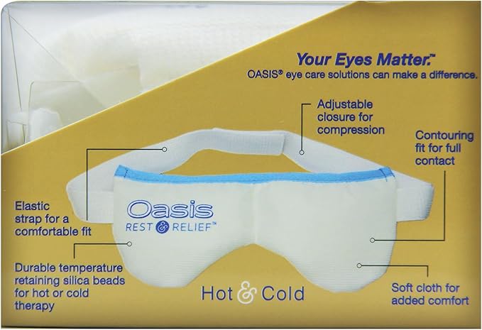 OM8000 - Oasis Rest & Relief™ Hot and Cold Therapy Adjustable Eye Mask | Soothing Relief | Compress for Dry Eyes