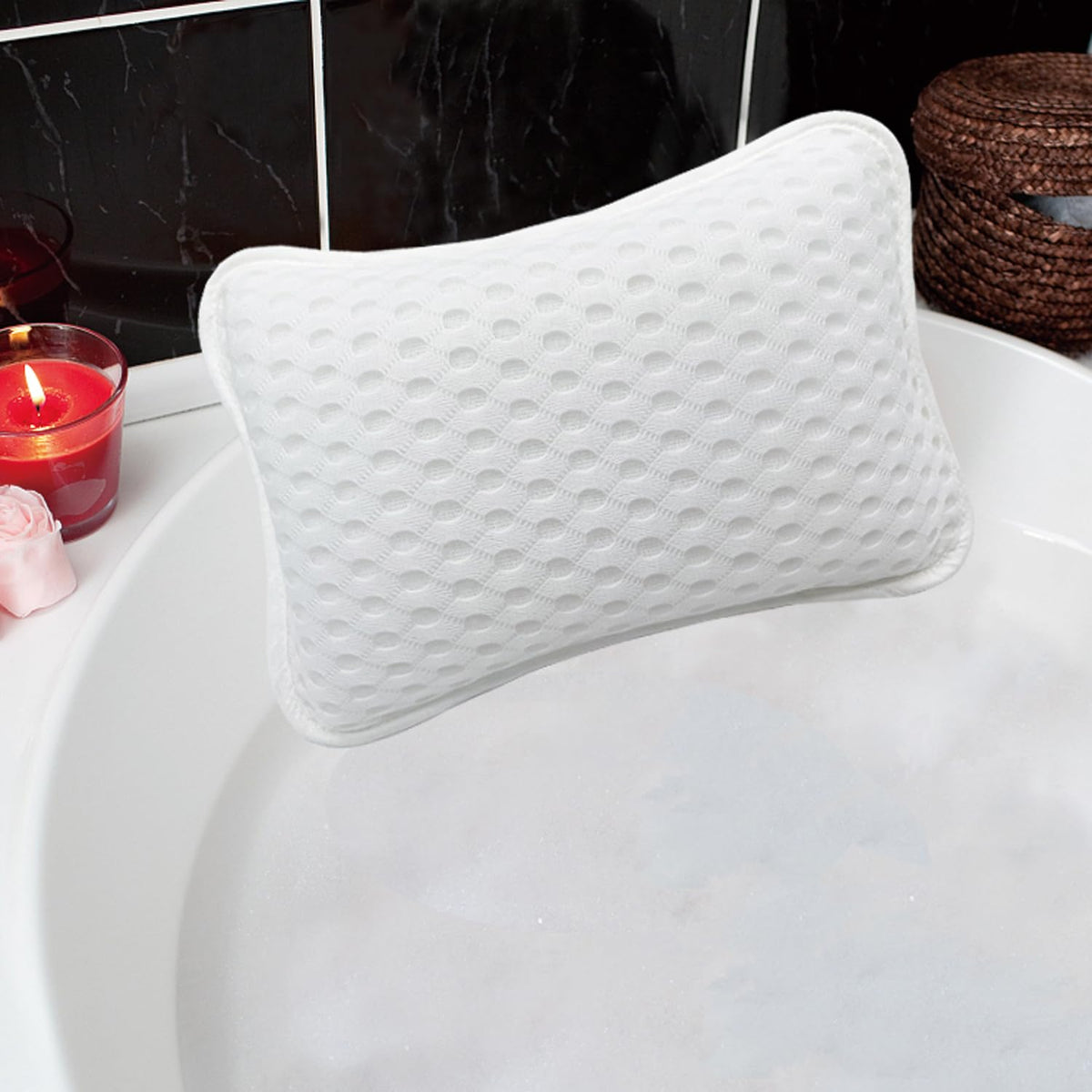 Bath Pillows for tub,Home Spa Pillows for Bathtub, Hot Tub,Head and Neck Support with 2 Strong Suction Cups,New Blue