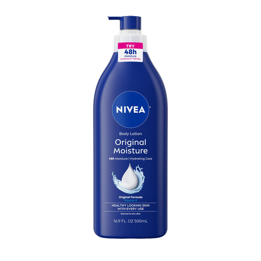 NIVEA Original Moisture Body Lotion with Vitamin E, 16.9 Fl Oz Pump Bottle