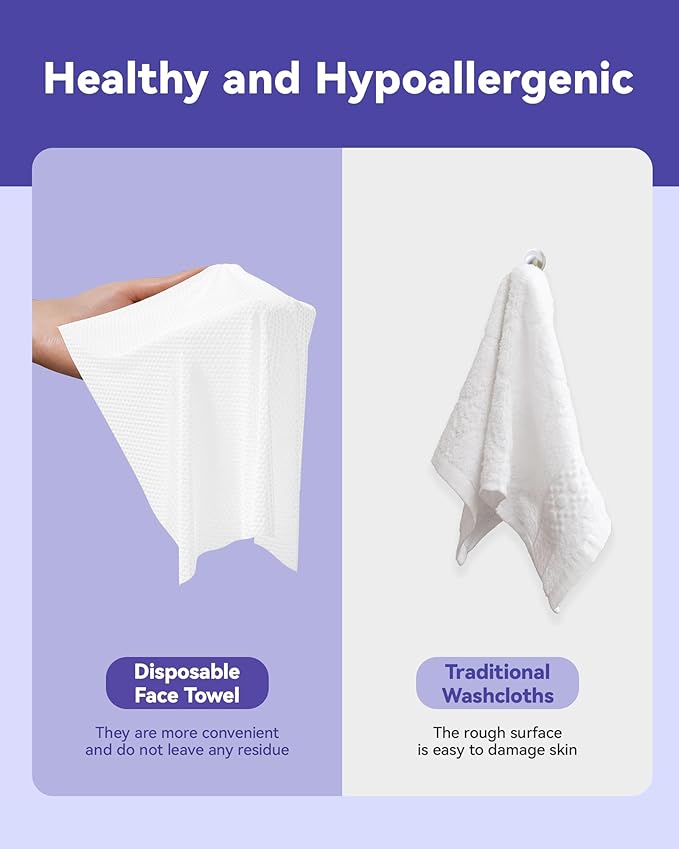 Jolly Care Face Towels Disposable, Face Towelette Disposable, Soft Disposable Face Towel for Makeup Remover, Thick Face Cloths for Women Cleansing, Skin Care, 7.8"×7.8", 80 Count (1 Pack)