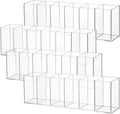 Juexica 4 Pack Clear Pencil Holder Acrylic 6 Compartments Makeup Brush Organizer Pencil Cup Stationery Holder for Desk Accessories Cosmetic Brush Storage Box for Office Dorm Bathroom Kitchen