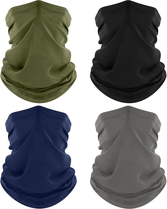 ROXUN Neck Gaiter, 4 Pack Summer Cooling Breathable Face Mask for Outdoors