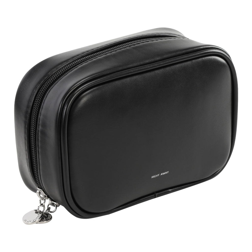 RIGHT AWAY Small Makeup Bag for Purse,Travel Cosmetic Bag Organizer for Women,Cute Make Up Pouch Waterproof Toiletry Bag with Zipper,Portable Makeup Case Skincare Bag for Travel Accessories(Black)