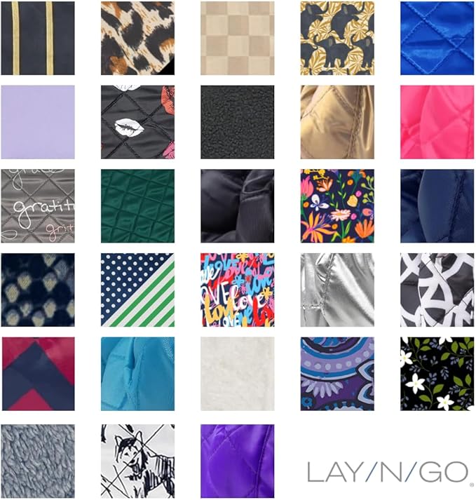 Lay-n-Go Cosmo Layflat Drawstring Cosmetic & Makeup Bag Organizer - Portable Drawstring Bag w/Zipper Pocket, Makeup Loops & More - Durable, Machine Washable Toiletry Bag for Travel (20", Black)
