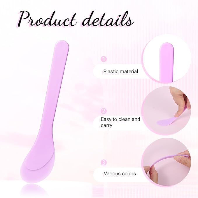 Exircy 6 PCS Plastic Cosmetic Spatula, Candy Color Makeup Scoops Spatulas Stick Applicator Reusable Cosmetic Mask Mixing Spoon Spa Makeup Tools for Lotions Moisturizers DIY Cream Mixing