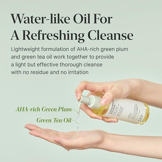 CKD Green Plum AHA·BHA Pore Zero Face Cleansing Oil, No Oily Residue