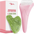 Gua Sha & Ice Roller for Face, Small Gifts, Facial Tools for Puffiness and Redness Reducing Skin Care Routine, Self Care Massage Gift for Women Men