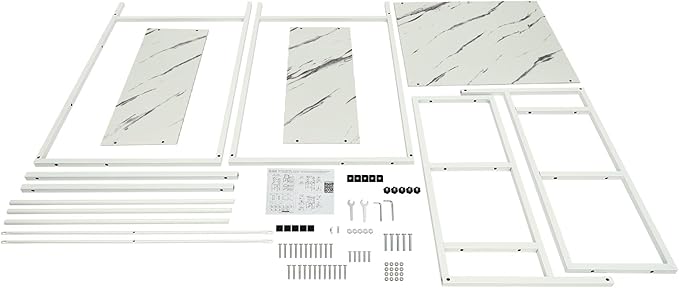 Laundry Room Storage Organizer, 3 Tier Over The Washer and Dryer Storage Shelves, Washer and Dryer Storage Rack Space Saver Standing Rack for Bathrooms, Laundry Rooms, White+Marble