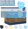 Litepak 500pcs Disposable Face Masks, 3-Ply Dust Mask for Work, Nose Wire