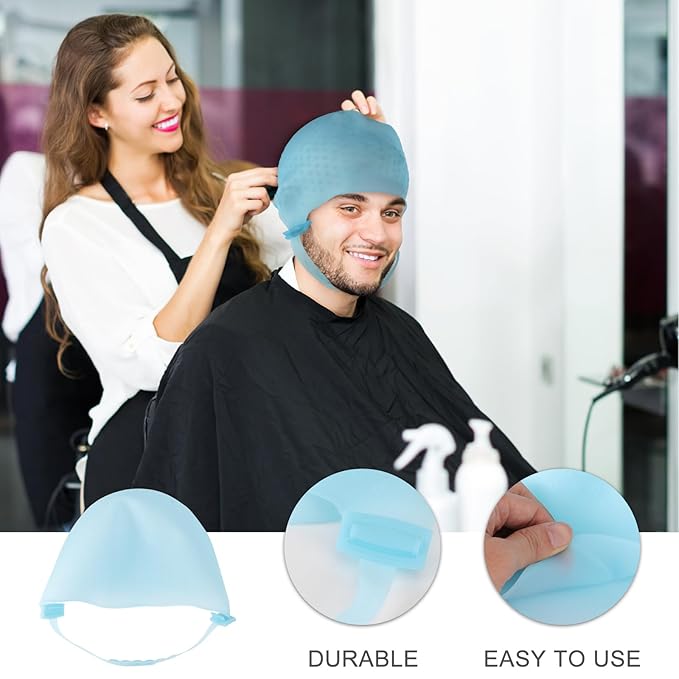 Reusable Hair Coloring Highlight Cap Hook Hairdressing Highlighting Kit Salon Home Use Hair Dye Cap Holes Precise Hair Streaking Easy Clean