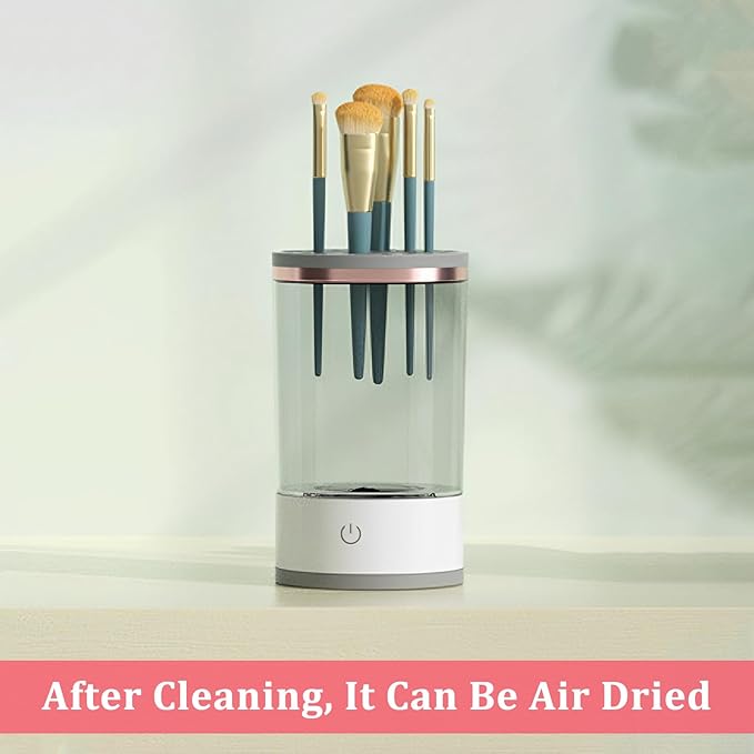 Abizarch Electric Makeup Brush Cleaner Portable Makeup Brush Cleaner Machine USB Powered Cosmetic Brush Cleaner Deep Cleaning Cosmetics Brushes Cleaning Tools for Makeup Brush 16x9x9cm(White)