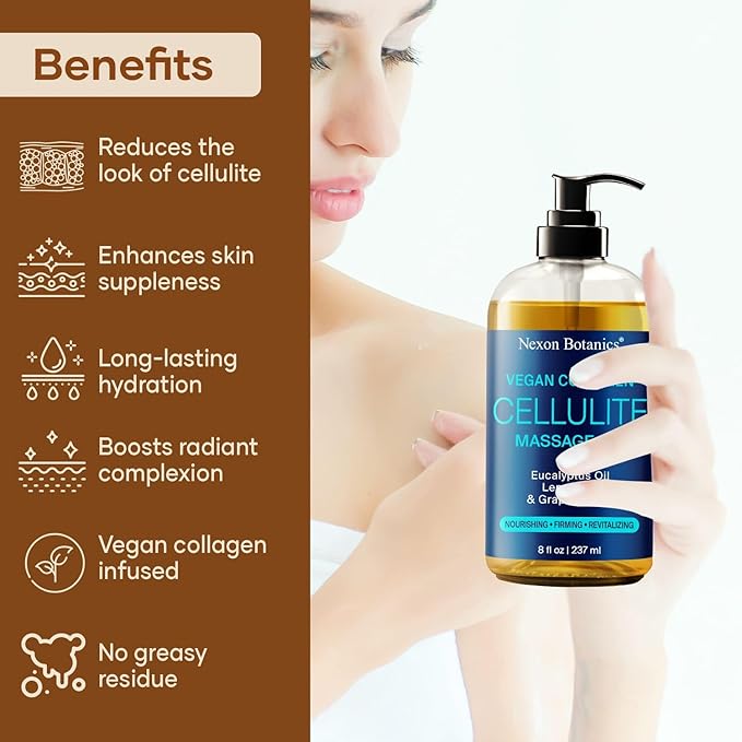 Anti-Cellulite Massage Oil for Massage Therapy & Gua Sha 8 fl oz