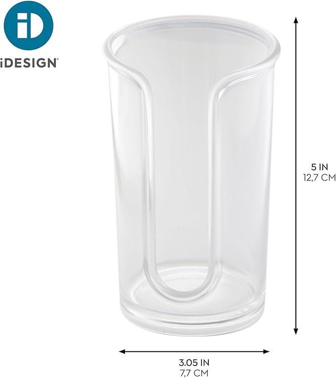 iDesign Round Cosmetic Cotton Pad Holder, Clear