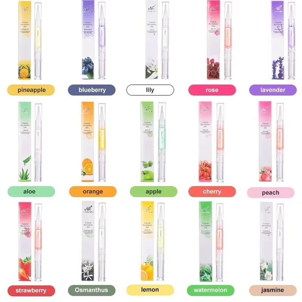 Yimart Set of 4pcs Aloe Flavor Cuticle Revitalizer Oil Pen with Soft Brush,Nail Nutritional Cuticle Oil Pen For Anti-barb Finger Edge Nail Care Tool