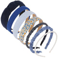 AHONEY 7 Pack Navy Blue Headbands for Girls Women Dark Blue Soccer Headbands Trendy Non Slip Hairbands Cute Hair Accessories Multi-style Preppy Headband Pack Diademas Para Mujer