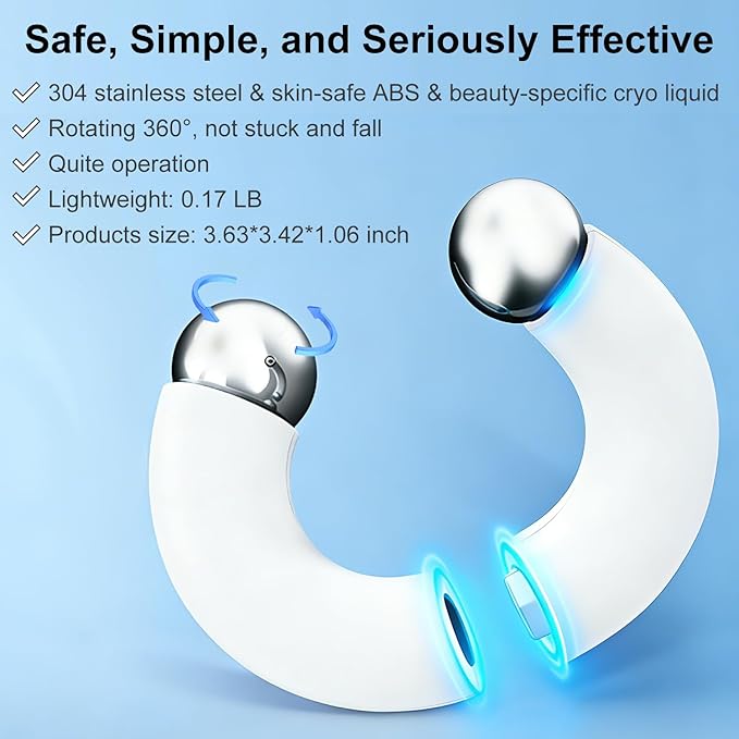 Daelala Ice Roller for Face and Eye, Magnetic Ice Globes for Wrinkles, Lifting, Depuff Face, Cold Facial Roller, Self Skin Care Cooling Items for Women