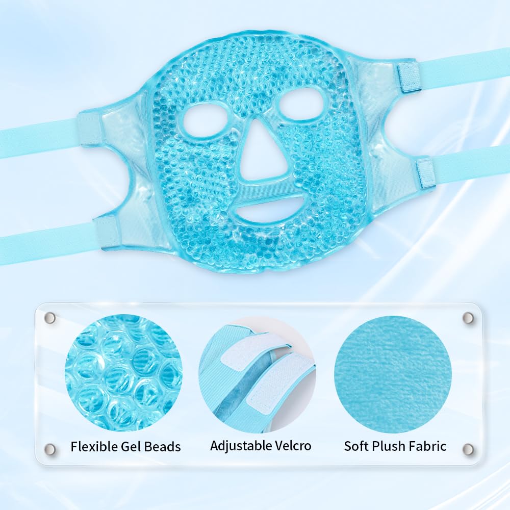 CONBELLA Cold Face Eye Masks Ice Face Mask Hot Cold Compress