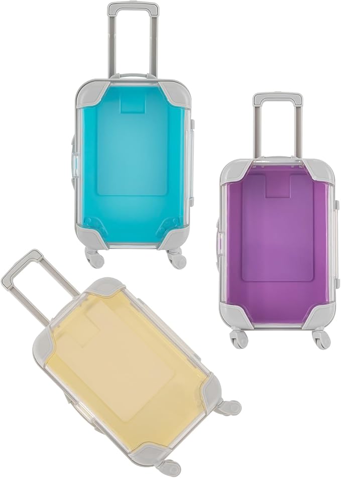 12PCS Mini Suitcase, Mini Candy Storage Box with 5 Colors, Portable Handheld Gift Travel Box, Simulation Trolley Case for Birthday Party Wedding Family Vacation Jewelry False Eyelashes Storage