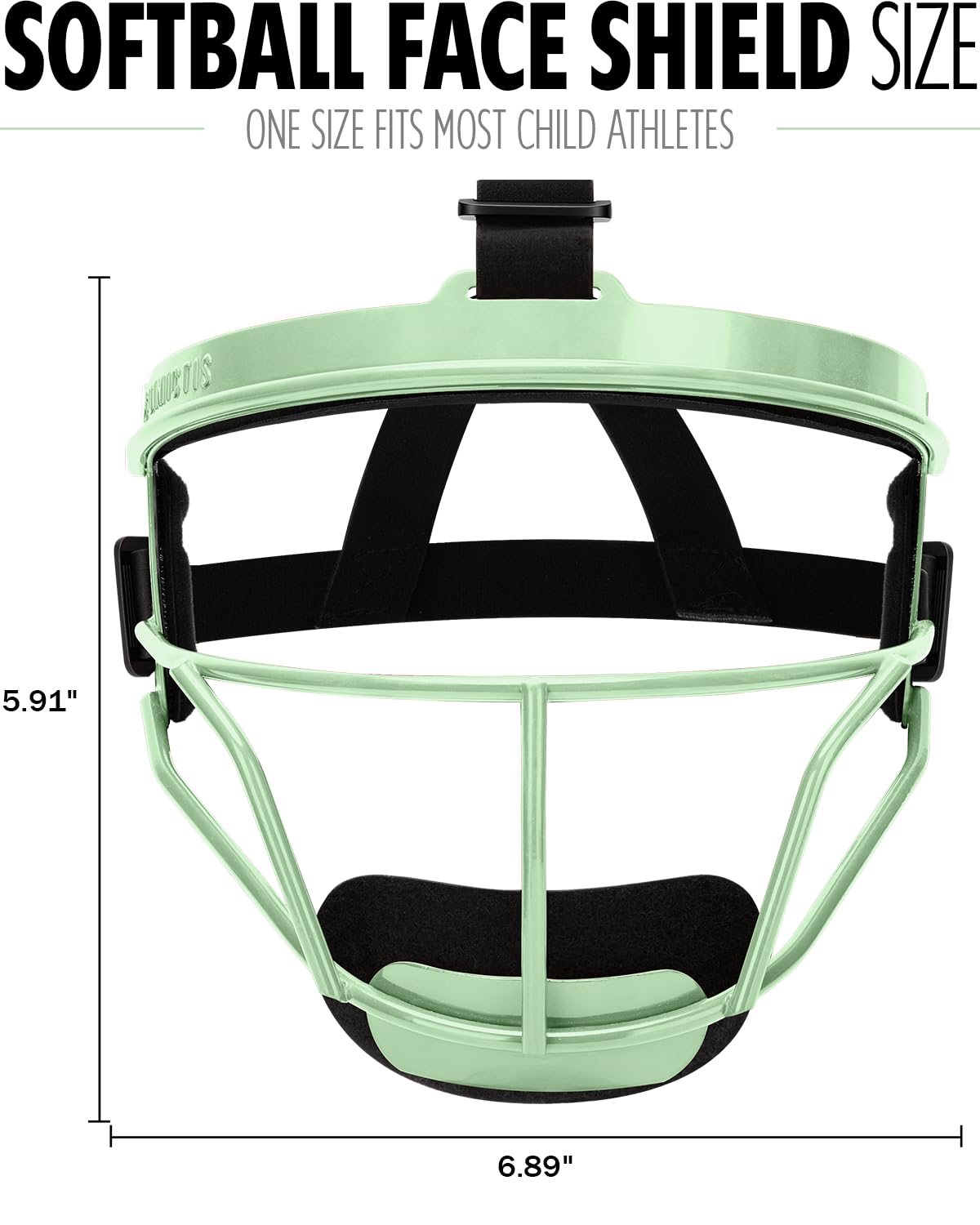Dinictis Softball Face Mask, Lightweight, Comfortable, with Wide Field Vision, Durable and Safe Face Guards, Premium Protective Softball Fielder's Mask-Apple Green-Child(S)