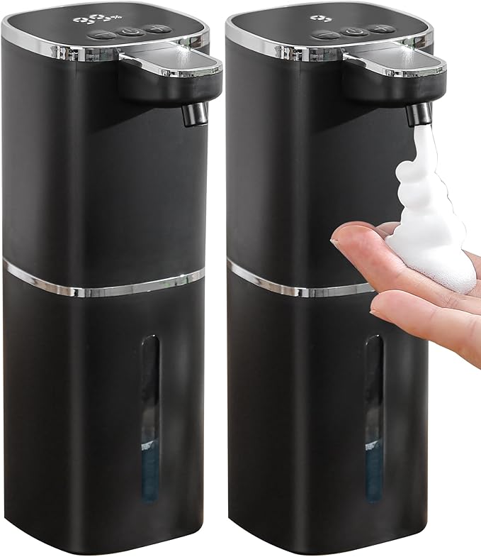 2 Pack Automatic Foaming Soap Dispenser, Touchless Rechargeable