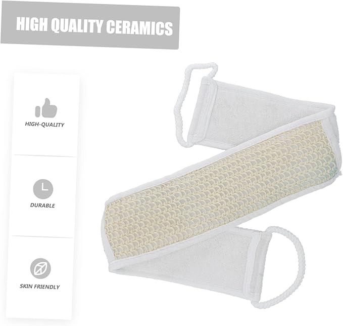 Ipetboom 2pcs Back Scrubber Bath Towels Soft Exfoliating Shower Tool with Long Strap for and Cleansing Safe for All Skin Types for Daily Use
