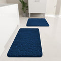 YIHOUSE Bathroom Rugs Mat Set, Memory Foam Bath Mat 2 Piece Navy Blue