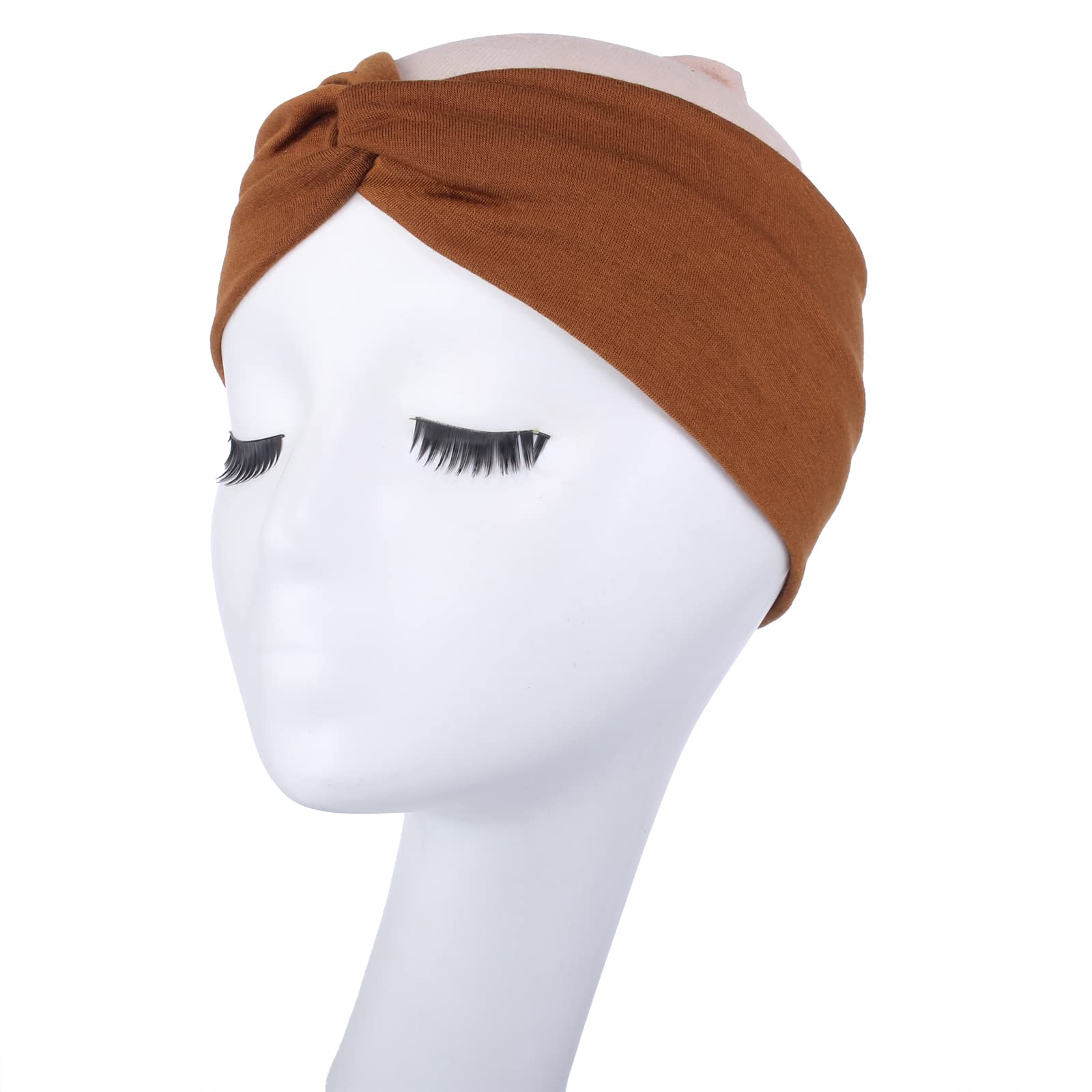 XTREND 6 Pcs Women's Headbands Twisted Cross Elastic Head bands Yoga Workout Headband Non-Slip Sweat Soft Headbands Solid Color Simple Versatile Hair Accessory Hairbands