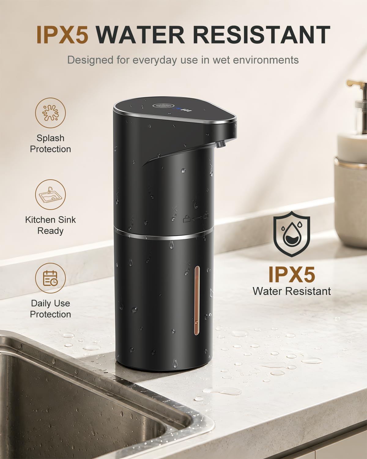 Fantictas Automatic Foaming Soap Dispenser Touchless, 3-Level Adjustable