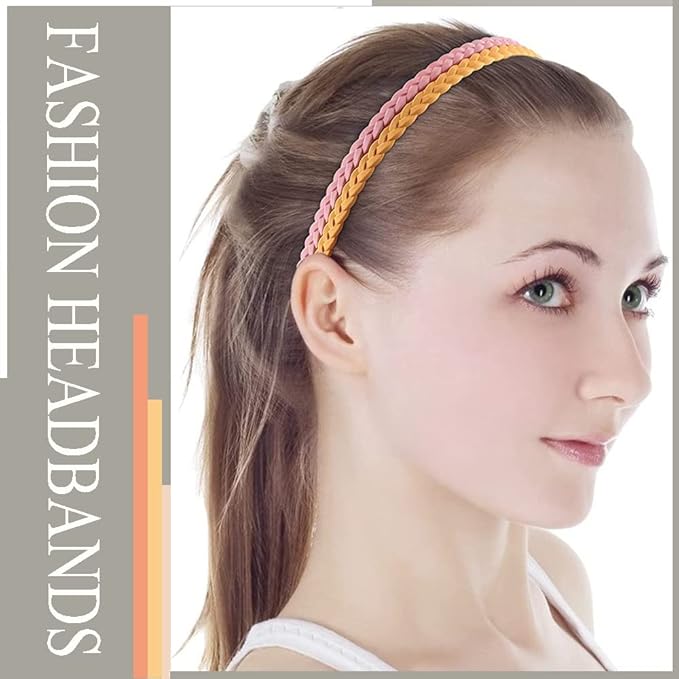 12pcs Colorful Thin Headbands for Women 6mm Light Pigtail Skinny Hairbands for Girls Hard Teeth Headbands For Kids Teens
