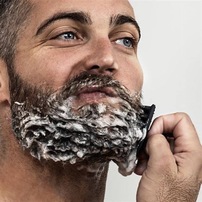 TOOLETRIES Men's Beard Kit - Silicone Beard Scrubber & Hydrating Wash with Coastal Pine Scent, Facial Hair Exfoliator for Men, Deep Cleans & Exfoliates Skin, Removes Beardruff
