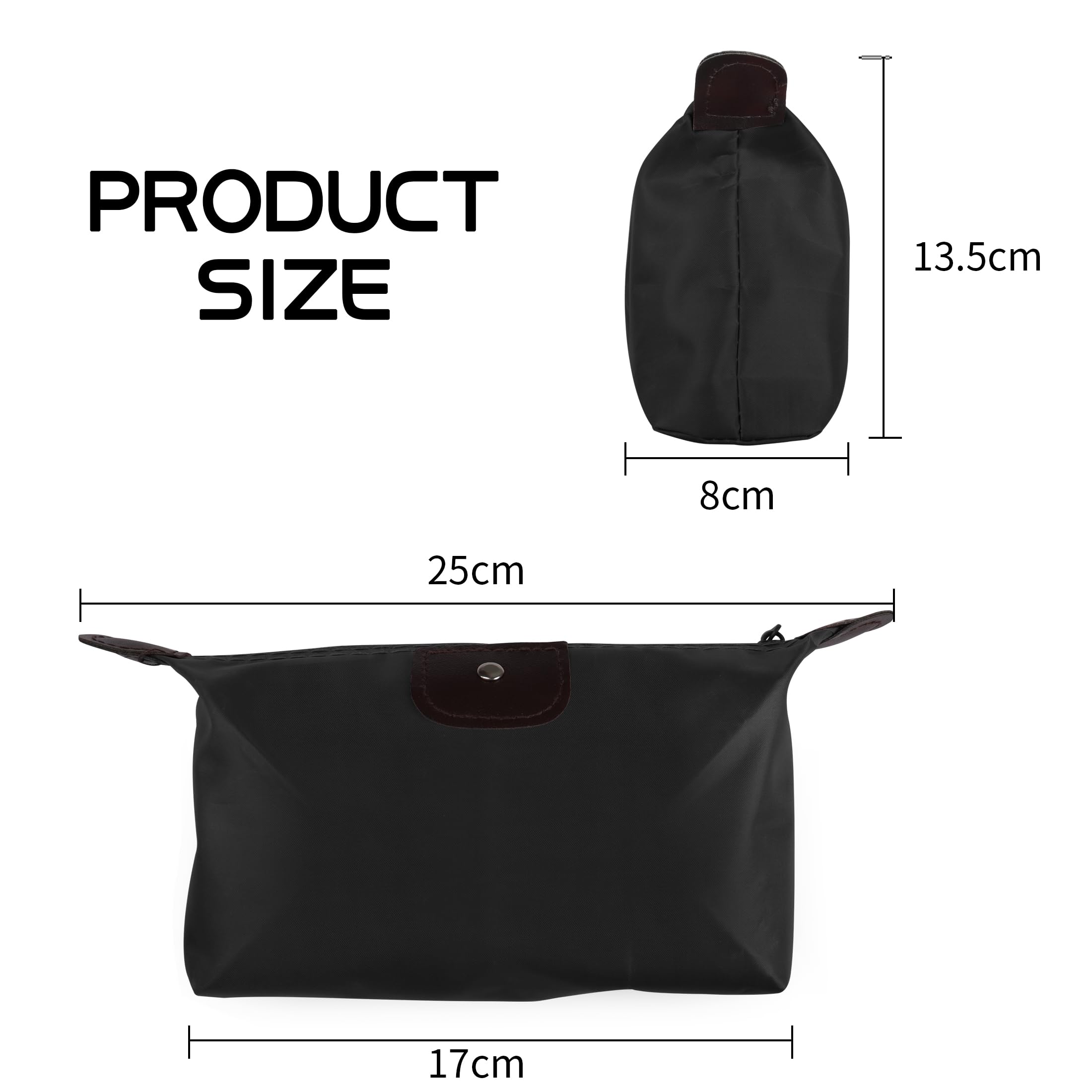 YAODHAOD Makeup Bag Bulk Toiletry Pouch Waterproof Cosmetic Storage Bags,with Zipper Travel Toiletry Organizer Packing Bag Accessory Organizer for Women and Men (5 PCS-Black)