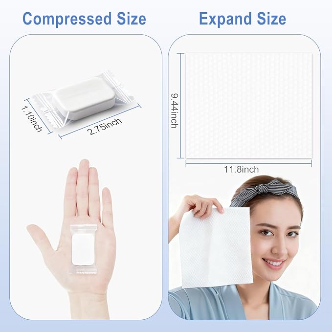 zloiyuax 30pcs Thickened Compressed Towels, Disposable Washcloths for Travel, Mini Portable Compressed Towel Tablets for Camping, Fitness, Sports, Beauty, Home, Facial & Hand Cleaning