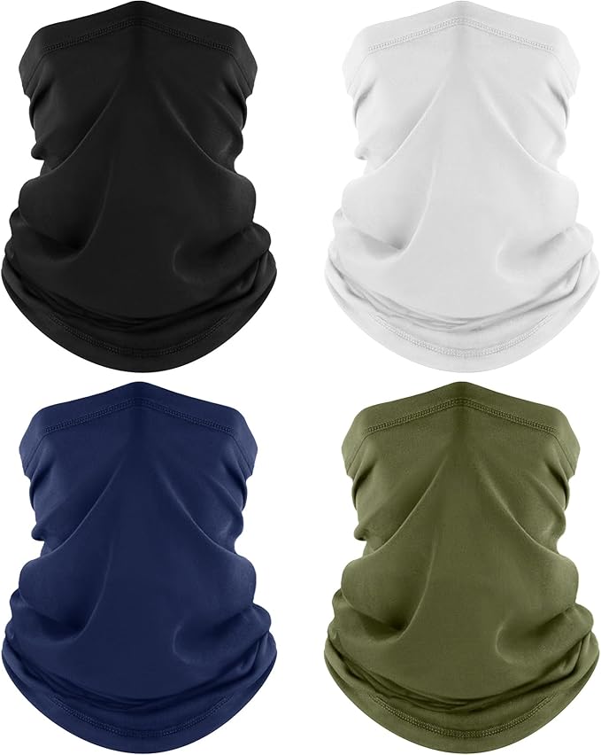 ROXUN Neck Gaiter, 4 Pack Summer Cooling Breathable Face Mask for Outdoors