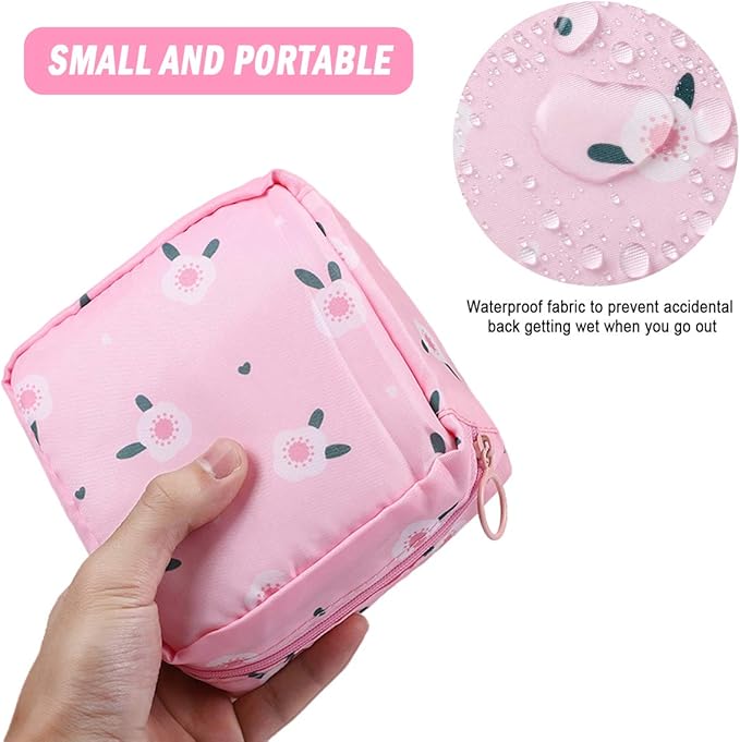 Tuciyke Sanitary Napkin Storage Bag,Menstrual Cup Pouch,Nylon Portable Sanitary Napkin Pads Storage Bags Feminine Menstruation First Period Bag for Teen Girls Women Ladies(2 Pack)