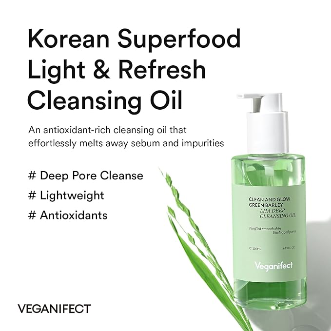 VEGANIFECT LHA Cleansing Oil, Pore Control, Blackhead Remover & Sebum Care, Gentle Melting Oil Cleanser for Face, Makeup Remover, Korean Skincare 205ml/6.93 fl oz