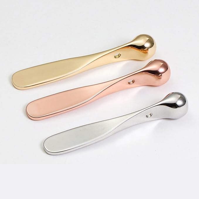 LINYUEARUI 4pcs Metal Eye Cream Massage Stick Tool for Face Cream Applicator,Makeup spatula, eye cream applicator, eye massage tool, eye cream applicator, eye massages tool.