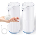 XINKORA 2 Pack Automatic Soap Dispenser Touchless, Rechargeable Foaming Hand Soap Dispenser, 4-Level Adjustable Foam for Bathroom Countertop, Electric (White)