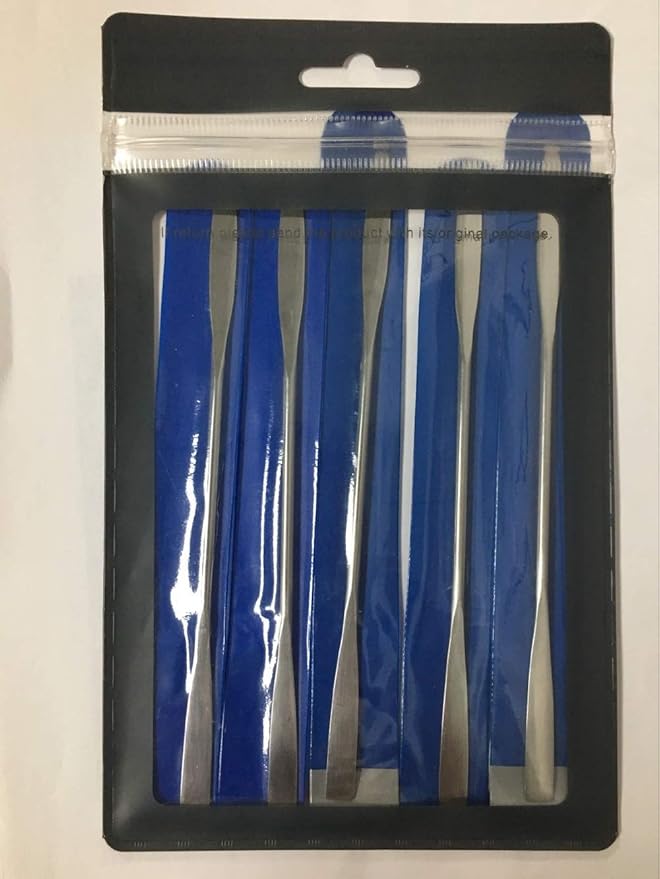 Wismee 5Pcs Makeup Spatula tool metal Set Professional Beauty Stainless Steel Cosmetics Mixer Long Metal Spatula Depotting Mixing Tool (#1)