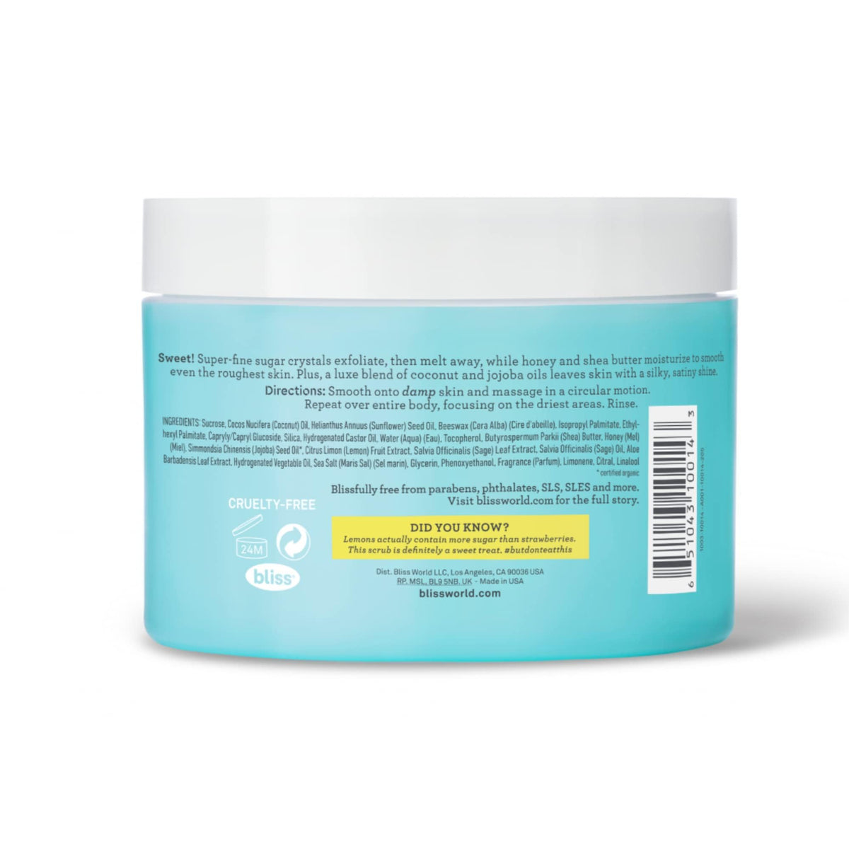 Bliss Satin-Skin Lemon and Sage Body Polish Scrub - 8.5 Oz - Gentle Formula