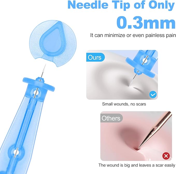 100PCS Disposable Acne Needle & 144 Dots Pimple Stickers - Ultrafine Pimple Popper Needle