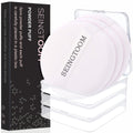 SEINGTOOM 3Pcs Large Powder Puff, 3.93 Inch Body Puff，Loose Soft Velour Body Powder Puff and Container White