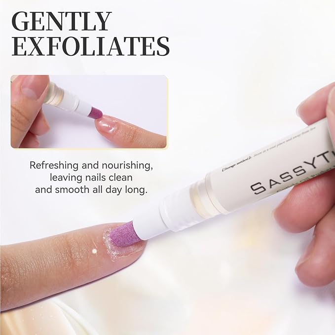 SASSYTIP Cuticle Pusher Oil Pen - Cuticle Remover & Nail Oil Pen with Rose & Lavender Scents, Portable Nail Care Pen for Work & Travel, Moisturizes & Strengthens Dry Cuticles (Beige3.0)
