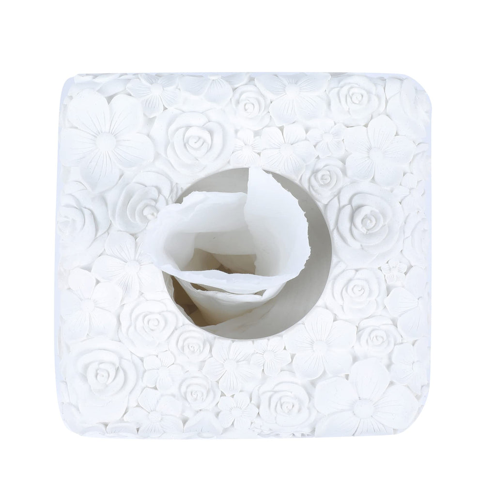 Hymmah Modern Square Tissue Box Cover Holder,Bathroom Accessories Decor Unique Design Tissue Box Cover for Bathroom Vanity Counter Tops Also Great for Bedrooms and Living Rooms