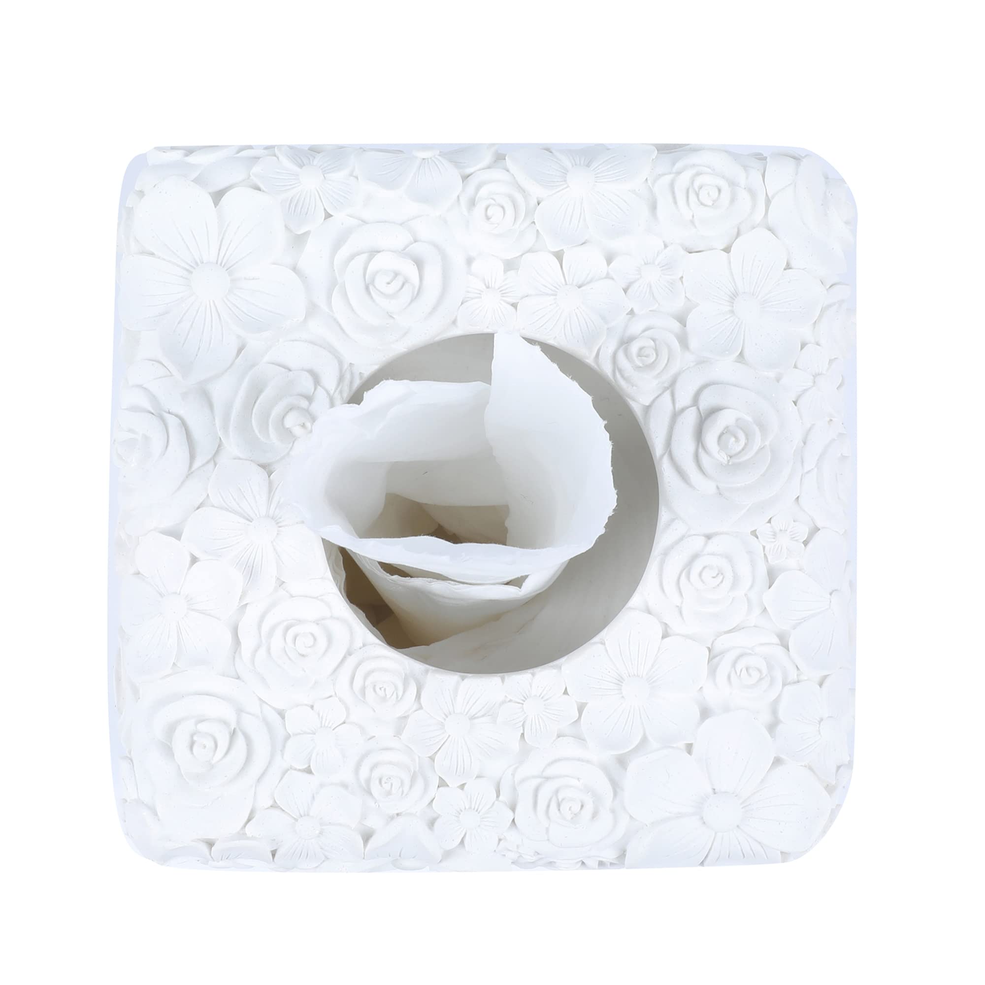 Hymmah Modern Square Tissue Box Cover Holder,Bathroom Accessories Decor Unique Design Tissue Box Cover for Bathroom Vanity Counter Tops Also Great for Bedrooms and Living Rooms