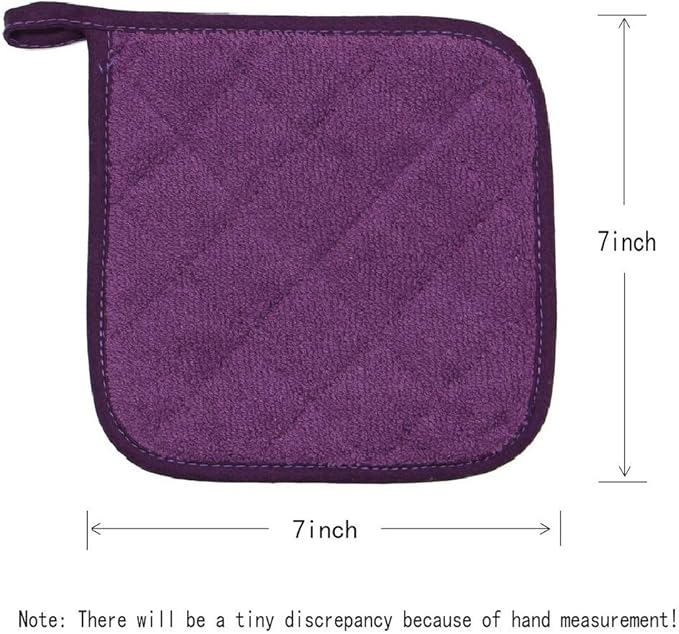 GQZLUCK Cotton Pot Holders, Hot Pads for Kitchen,Set of 4, Eggplant